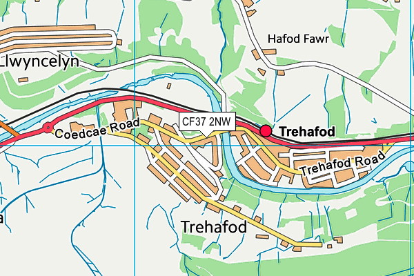 CF37 2NW map - OS VectorMap District (Ordnance Survey)