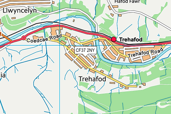 CF37 2NY map - OS VectorMap District (Ordnance Survey)