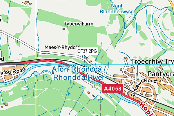 CF37 2PG map - OS VectorMap District (Ordnance Survey)