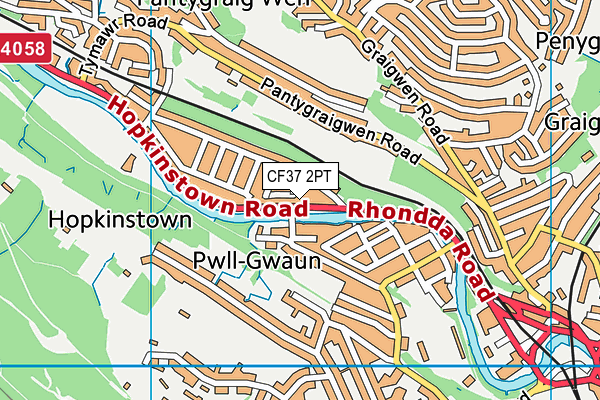 CF37 2PT map - OS VectorMap District (Ordnance Survey)