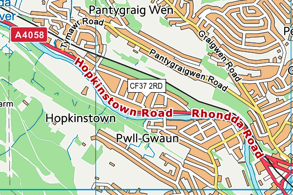 CF37 2RD map - OS VectorMap District (Ordnance Survey)