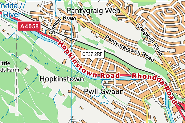 CF37 2RF map - OS VectorMap District (Ordnance Survey)