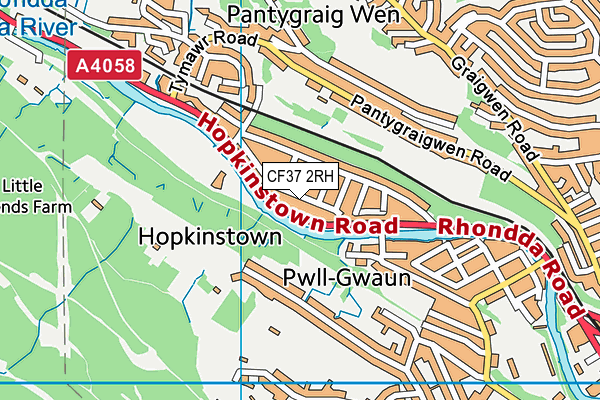 Trehopcyn Primary School map (CF37 2RH) - OS VectorMap District (Ordnance Survey)