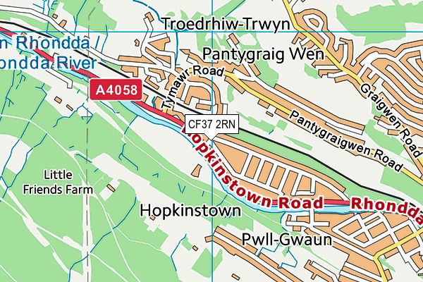 CF37 2RN map - OS VectorMap District (Ordnance Survey)