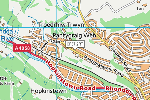 CF37 2RT map - OS VectorMap District (Ordnance Survey)