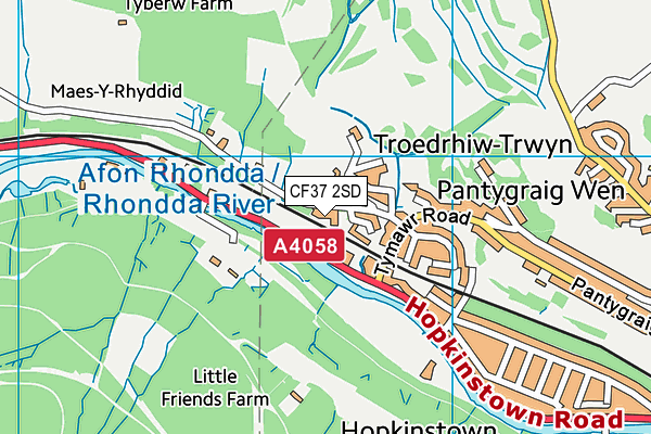 CF37 2SD map - OS VectorMap District (Ordnance Survey)