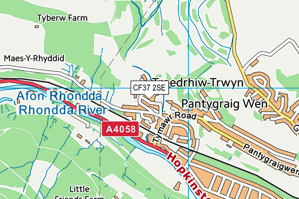 CF37 2SE map - OS VectorMap District (Ordnance Survey)