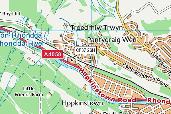 CF37 2SH map - OS VectorMap District (Ordnance Survey)