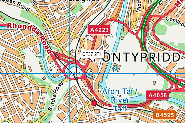 CF37 2TH map - OS VectorMap District (Ordnance Survey)