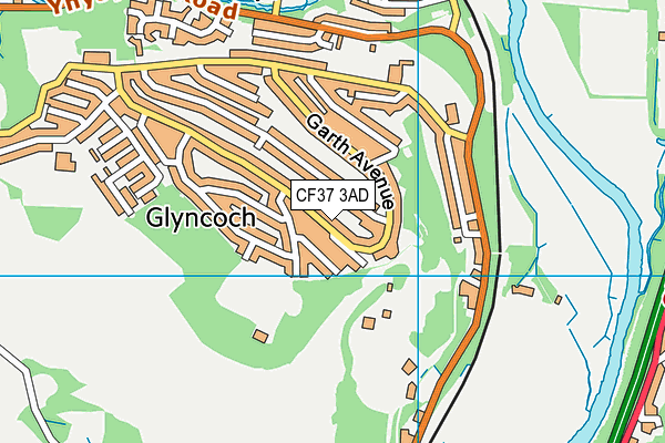 CF37 3AD map - OS VectorMap District (Ordnance Survey)