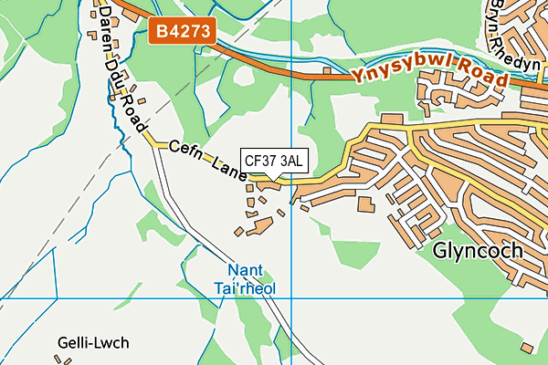 CF37 3AL map - OS VectorMap District (Ordnance Survey)