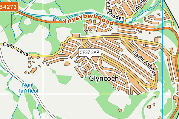 CF37 3AP map - OS VectorMap District (Ordnance Survey)