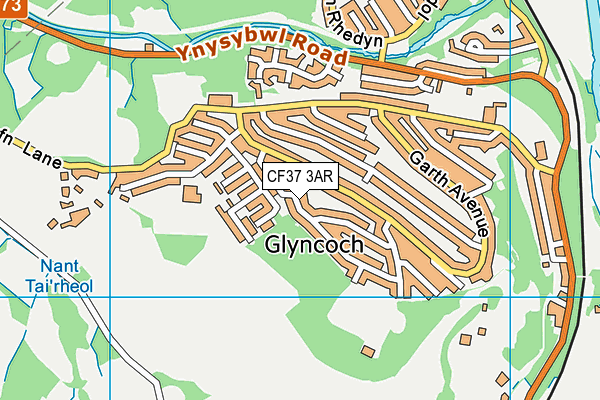 CF37 3AR map - OS VectorMap District (Ordnance Survey)