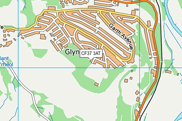 CF37 3AT map - OS VectorMap District (Ordnance Survey)