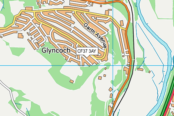 CF37 3AY map - OS VectorMap District (Ordnance Survey)