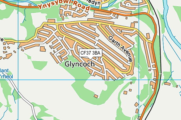 CF37 3BA map - OS VectorMap District (Ordnance Survey)