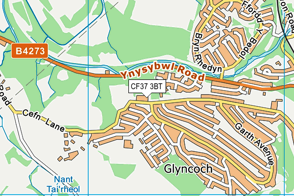 CF37 3BT map - OS VectorMap District (Ordnance Survey)