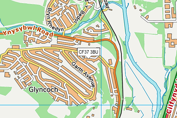 CF37 3BU map - OS VectorMap District (Ordnance Survey)