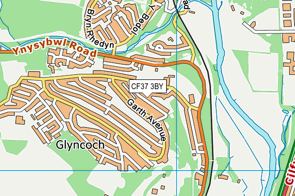 CF37 3BY map - OS VectorMap District (Ordnance Survey)