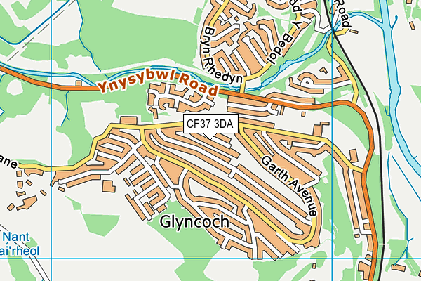 CF37 3DA map - OS VectorMap District (Ordnance Survey)