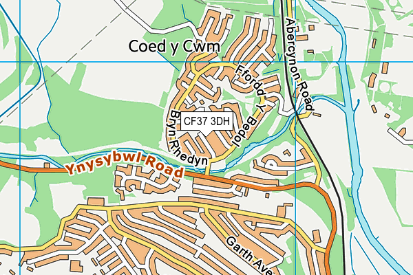 CF37 3DH map - OS VectorMap District (Ordnance Survey)