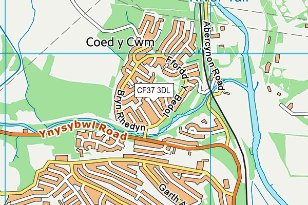 CF37 3DL map - OS VectorMap District (Ordnance Survey)