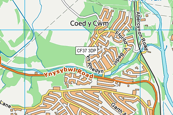 CF37 3DP map - OS VectorMap District (Ordnance Survey)