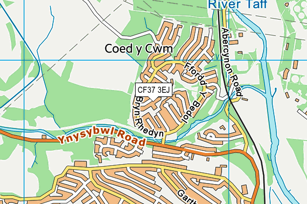 CF37 3EJ map - OS VectorMap District (Ordnance Survey)