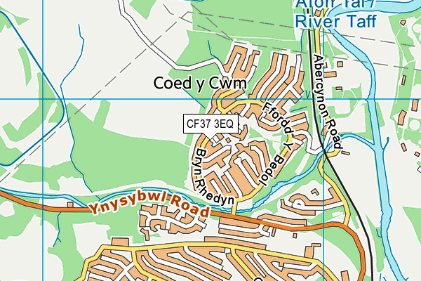 CF37 3EQ map - OS VectorMap District (Ordnance Survey)