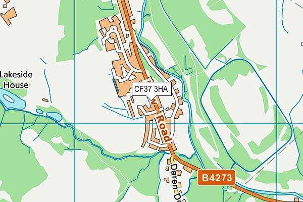 CF37 3HA map - OS VectorMap District (Ordnance Survey)