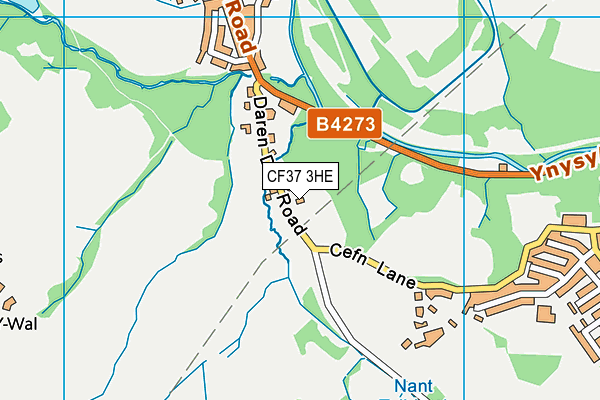 CF37 3HE map - OS VectorMap District (Ordnance Survey)