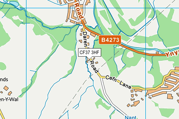 CF37 3HF map - OS VectorMap District (Ordnance Survey)