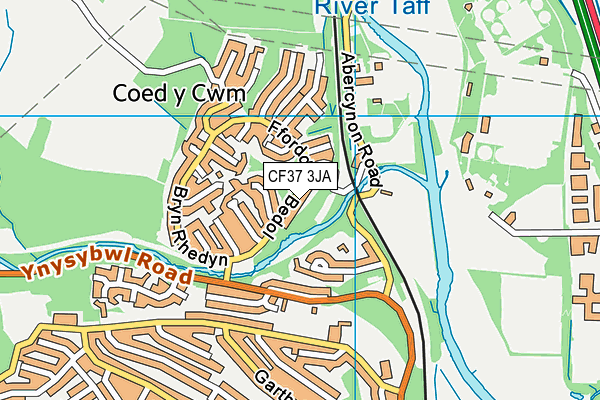 CF37 3JA map - OS VectorMap District (Ordnance Survey)