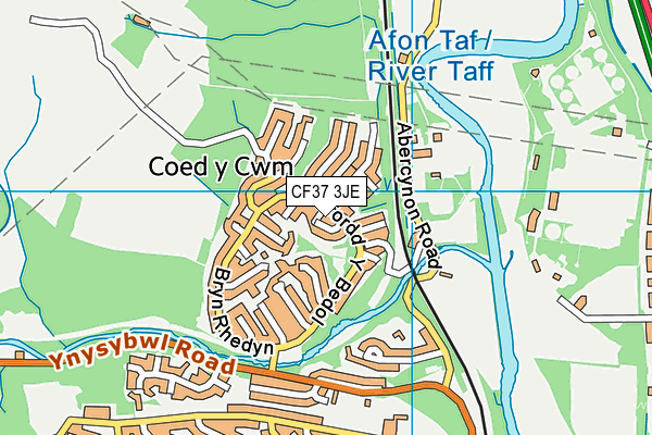 CF37 3JE map - OS VectorMap District (Ordnance Survey)