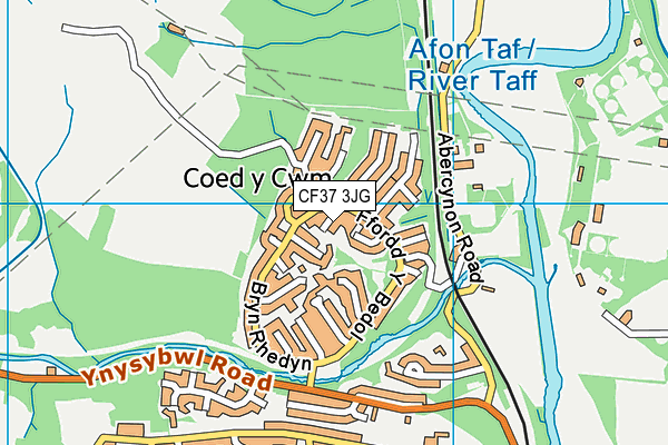 CF37 3JG map - OS VectorMap District (Ordnance Survey)