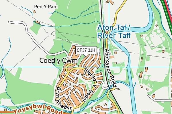 CF37 3JH map - OS VectorMap District (Ordnance Survey)