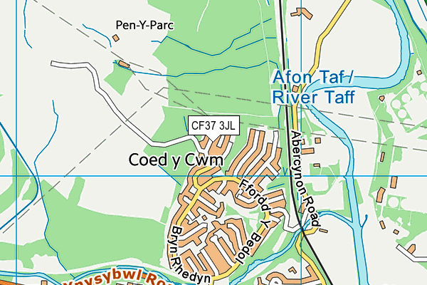 CF37 3JL map - OS VectorMap District (Ordnance Survey)