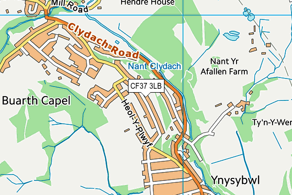 CF37 3LB map - OS VectorMap District (Ordnance Survey)