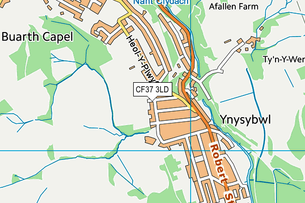 CF37 3LD map - OS VectorMap District (Ordnance Survey)