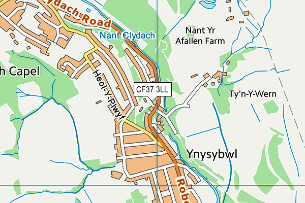 CF37 3LL map - OS VectorMap District (Ordnance Survey)