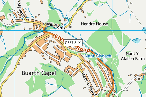 CF37 3LX map - OS VectorMap District (Ordnance Survey)
