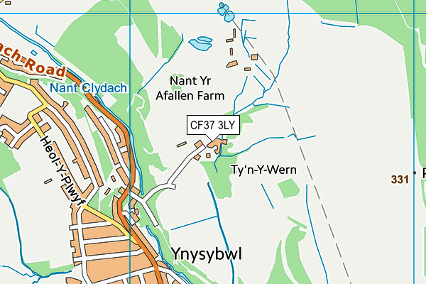 CF37 3LY map - OS VectorMap District (Ordnance Survey)