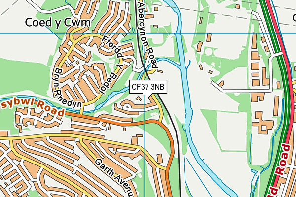 CF37 3NB map - OS VectorMap District (Ordnance Survey)