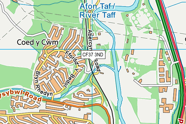 CF37 3ND map - OS VectorMap District (Ordnance Survey)