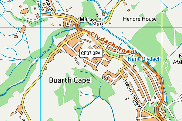 CF37 3PA map - OS VectorMap District (Ordnance Survey)