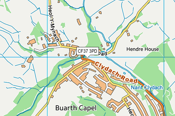 CF37 3PD map - OS VectorMap District (Ordnance Survey)