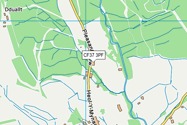 CF37 3PF map - OS VectorMap District (Ordnance Survey)