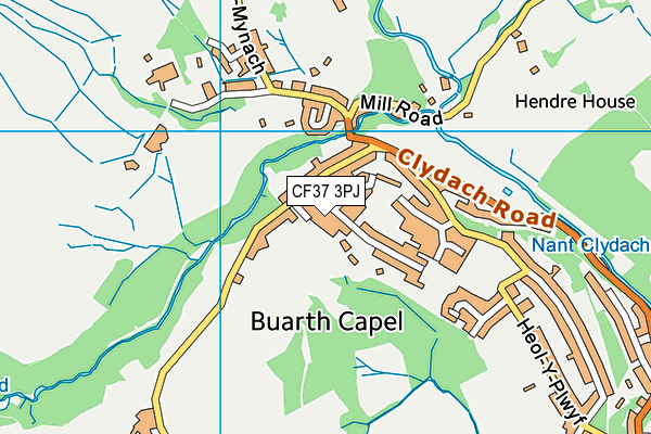 CF37 3PJ map - OS VectorMap District (Ordnance Survey)