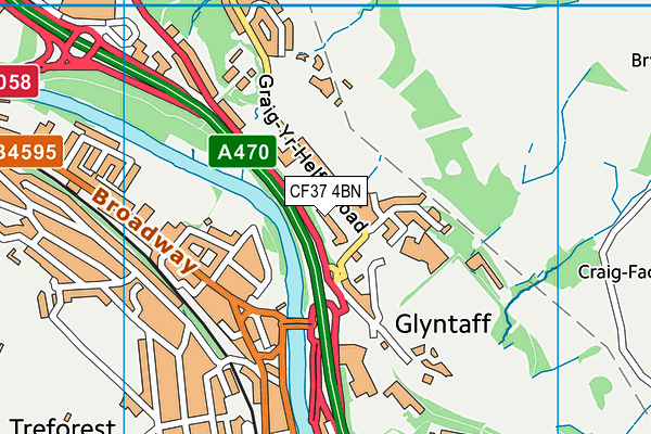 CF37 4BN map - OS VectorMap District (Ordnance Survey)