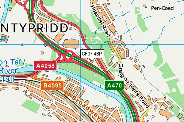 CF37 4BP map - OS VectorMap District (Ordnance Survey)